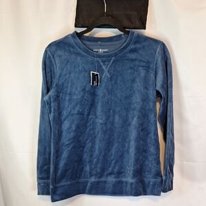 Karen Scott Blue Cozy Crewneck Sweatshirt